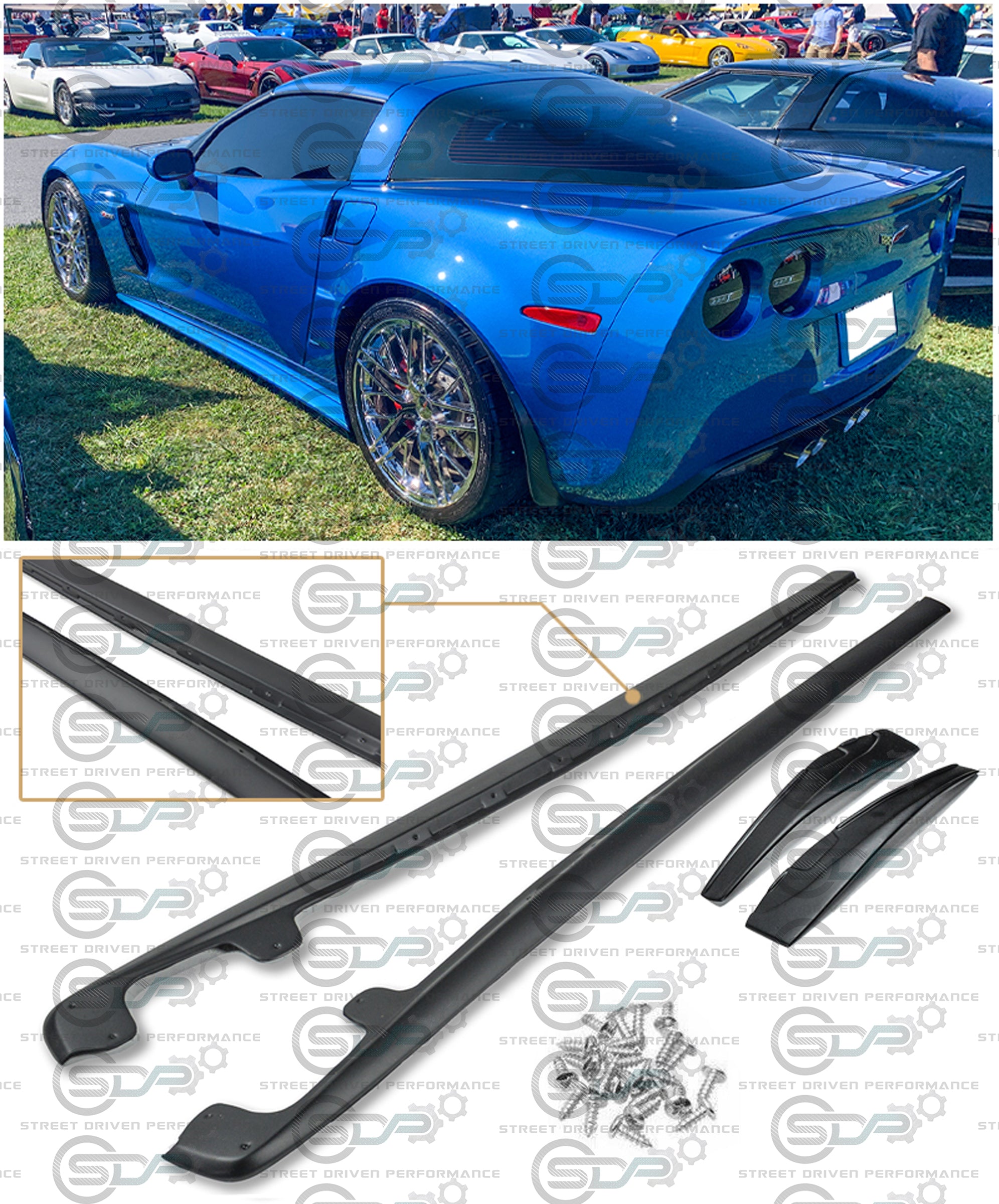 2005-2013 C6 Corvette - Grand Sport / Z06 / ZR1 - "ZR1 Conversion" Side Skirts / Rocker Panels / Ground Effects with Mud Flaps
